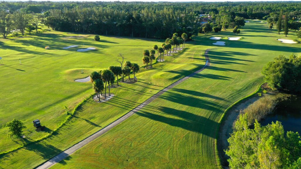 Palm beach national aerial view of fairway